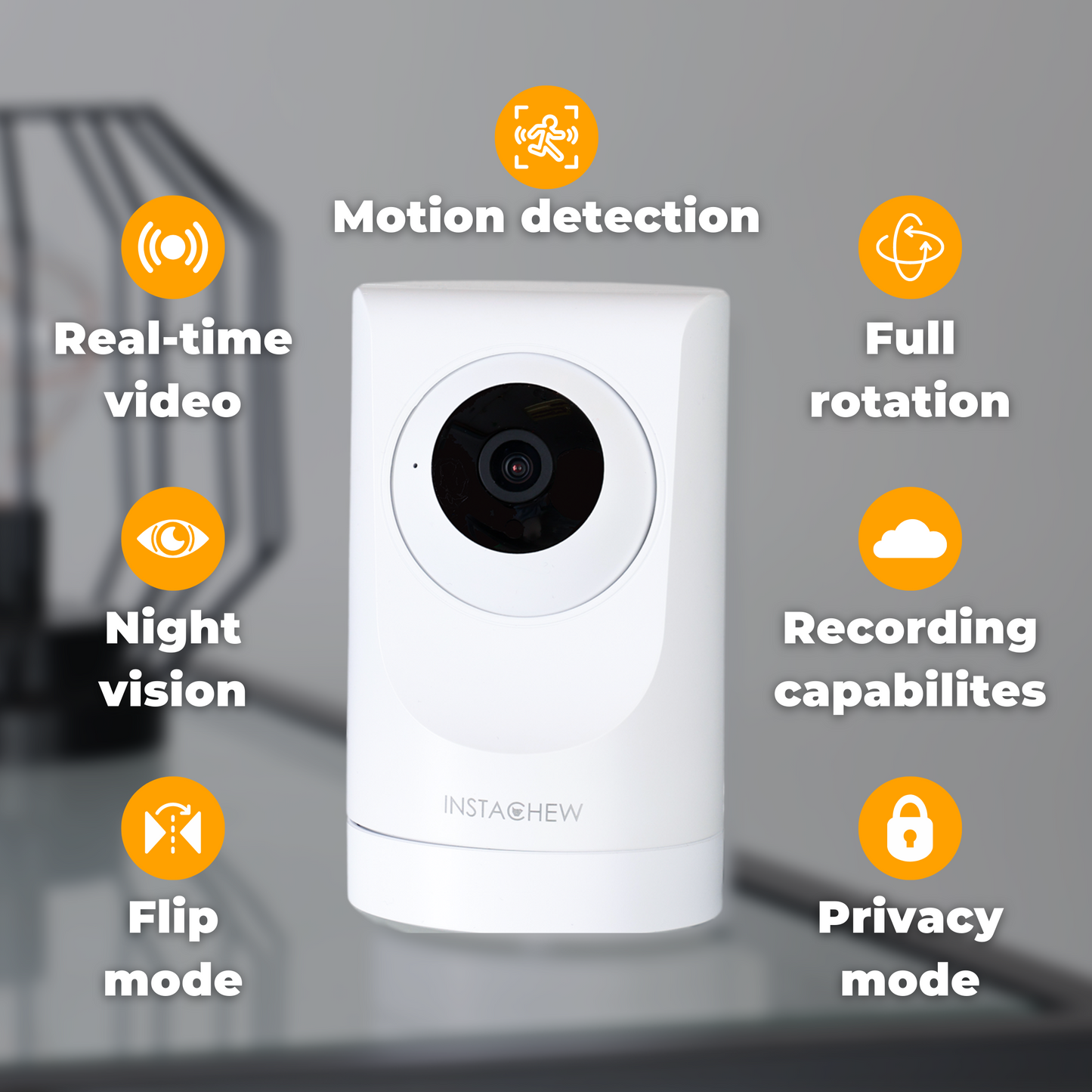 INSTACHEW Puresight 360 HD Pet Camera with 2-Way Audio with Motion Detection, Cloud Storage and Smart Home Wi-Fi Camera for Monitoring Cats and Dogs